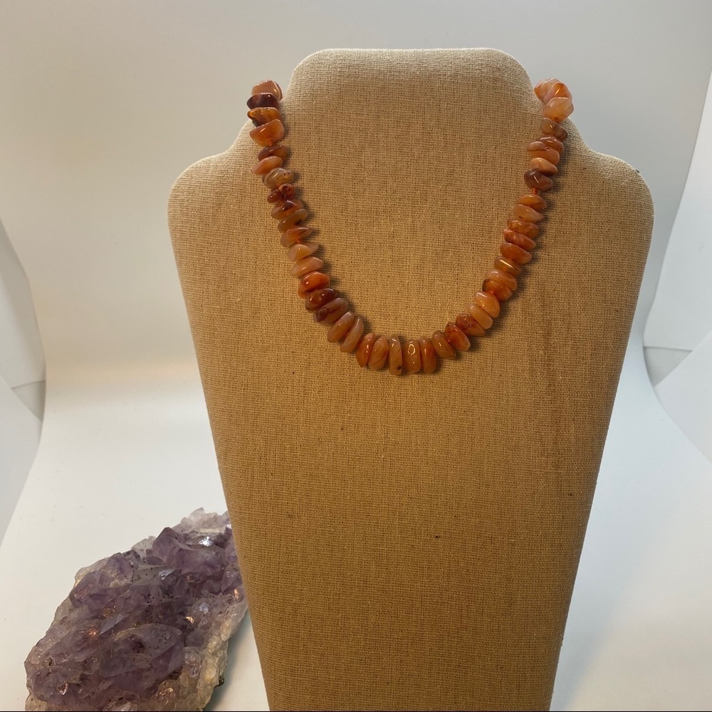 Necklace with Shades of Brown Stones-Vintage